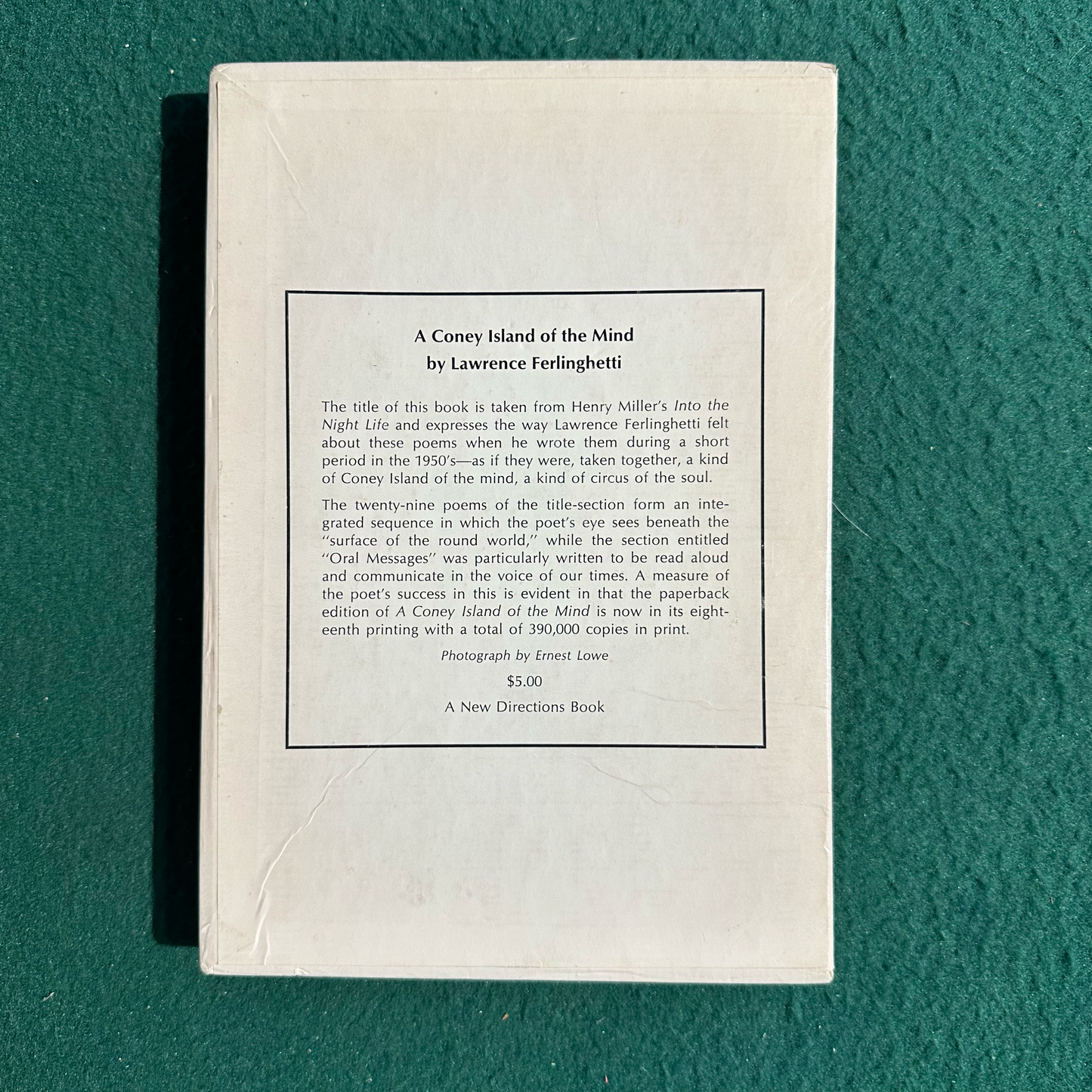 Vintage Poetry Hardback: Lawrence Ferlinghetti - A Coney Island of the Mind FIRST CLOTH-BOUND EDITION