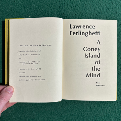 Vintage Poetry Hardback: Lawrence Ferlinghetti - A Coney Island of the Mind FIRST CLOTH-BOUND EDITION