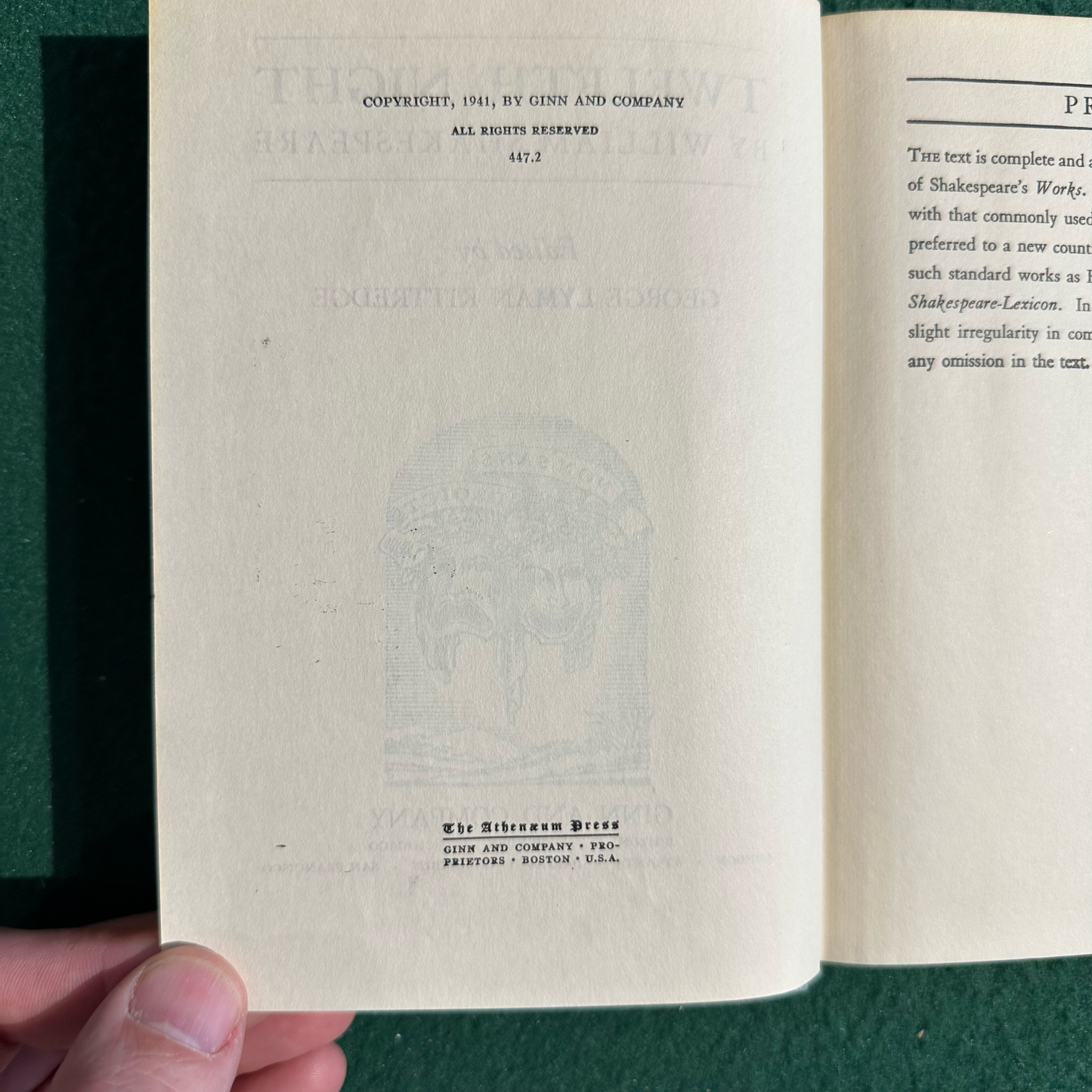 Vintage Fiction Hardback: William Shakespeare - Twelfth Night 1941
