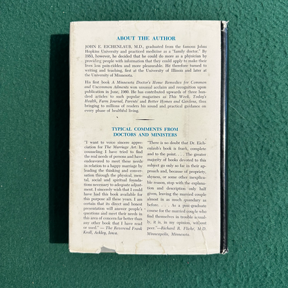 Vintage Non-Fiction Hardback: John E Eichenlaub MD - The Marriage Art FIRST EDITION