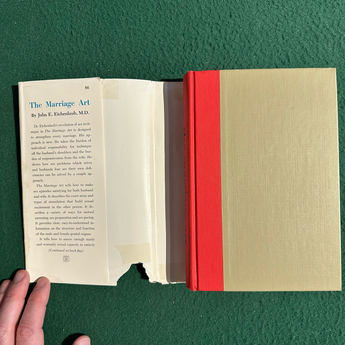 Vintage Non-Fiction Hardback: John E Eichenlaub MD - The Marriage Art FIRST EDITION