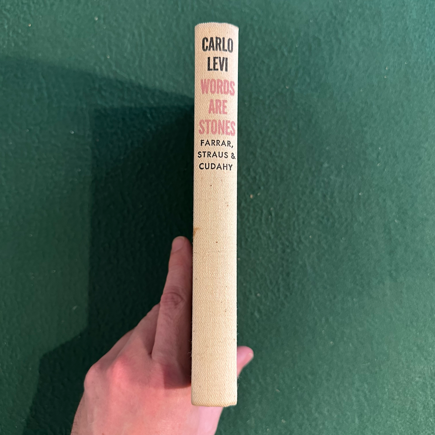 Vintage Non-Fiction Hardcover: Carlo Levi - Words Are Stones FIRST PRINTING