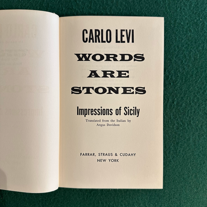 Vintage Non-Fiction Hardcover: Carlo Levi - Words Are Stones FIRST PRINTING