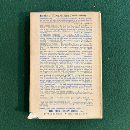 Vintage Fiction Hardcover: Howard Fast - The Story of Lola Gregg FIRST EDITION