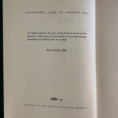 Vintage Fiction Hardcover: Howard Fast - The Story of Lola Gregg FIRST EDITION