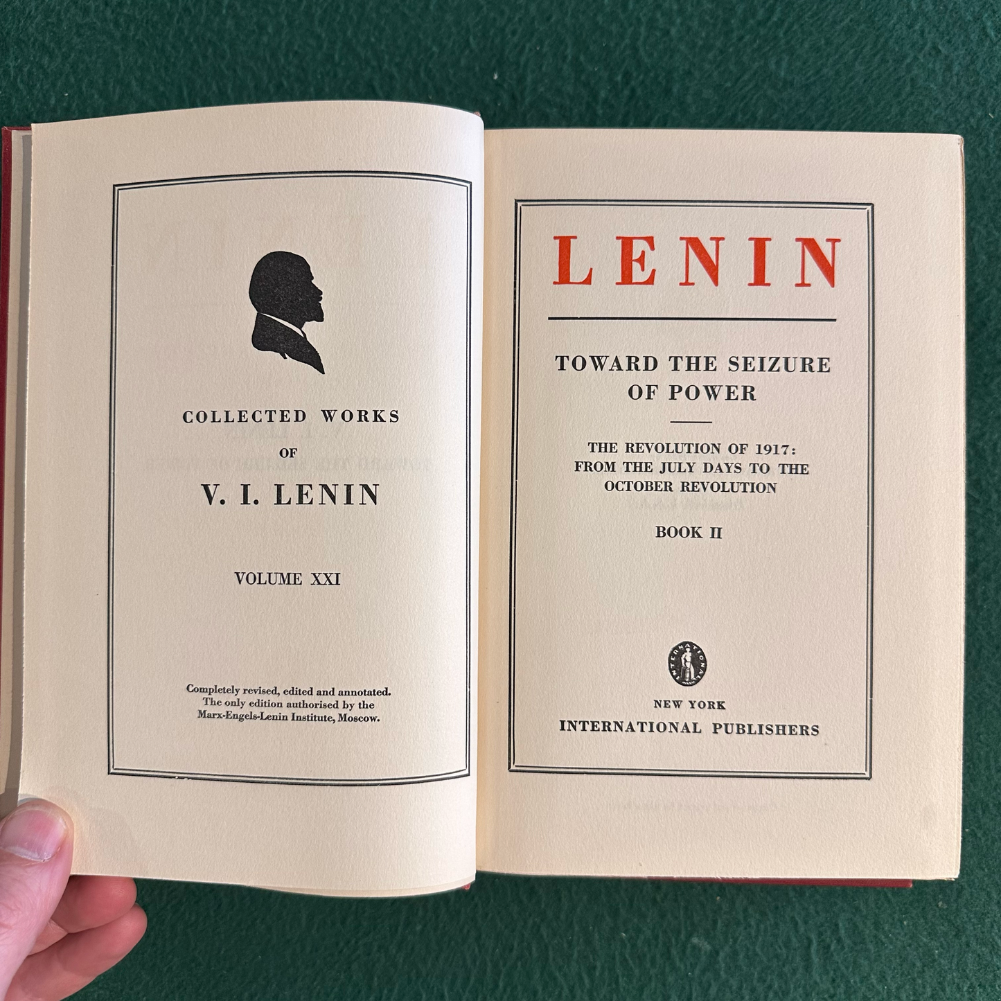 Antique Non-Fiction Hardcovers: The Collected Works of V I Lenin - Toward the Seizure of Power, Book 1 & 2