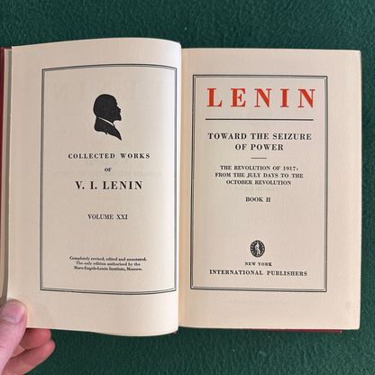 Antique Non-Fiction Hardcovers: The Collected Works of V I Lenin - Toward the Seizure of Power, Book 1 & 2