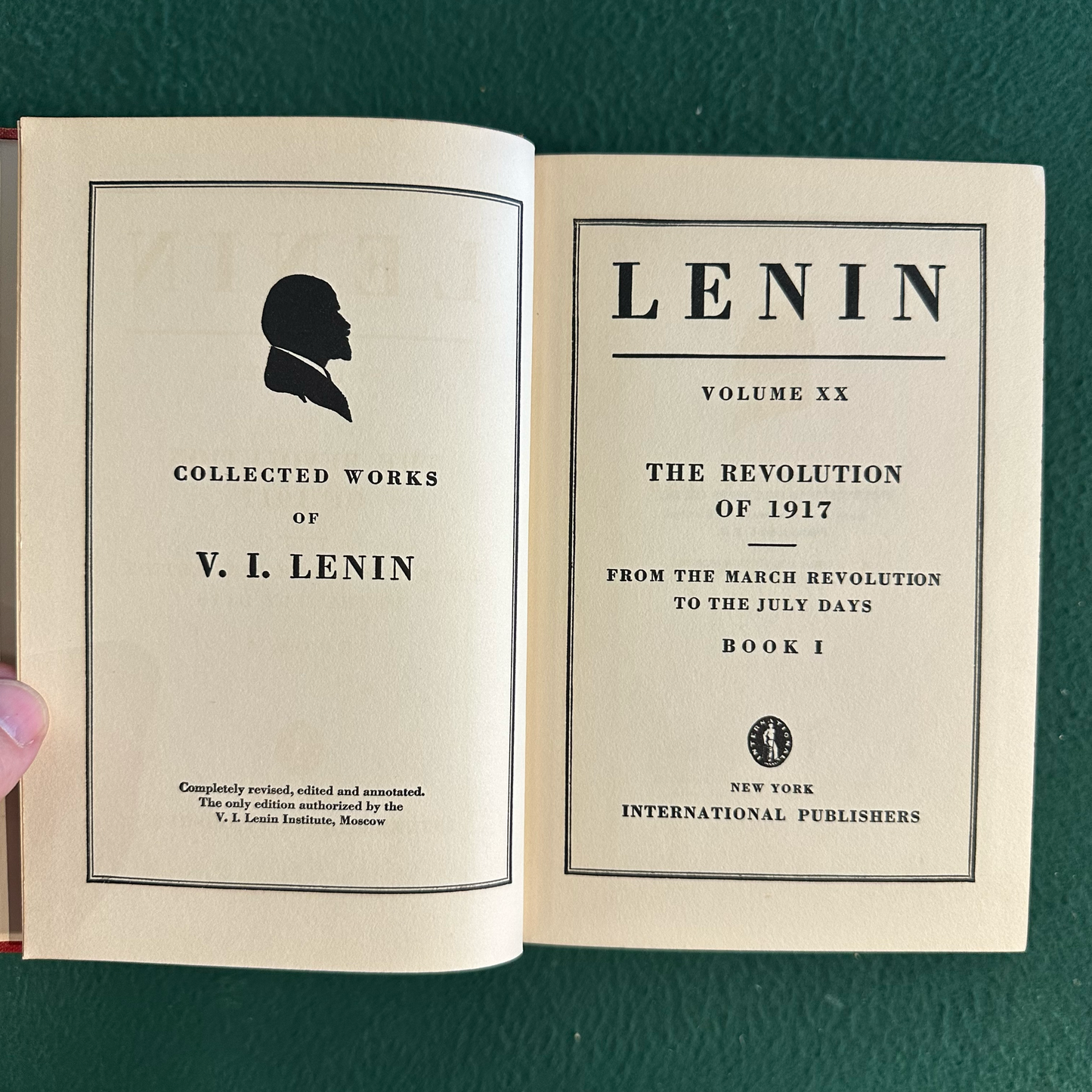 Antique Non-Fiction Hardcovers: The Collected Works of V I Lenin - The Revolution of 1917, Books 1 & 2, The Imperialist War