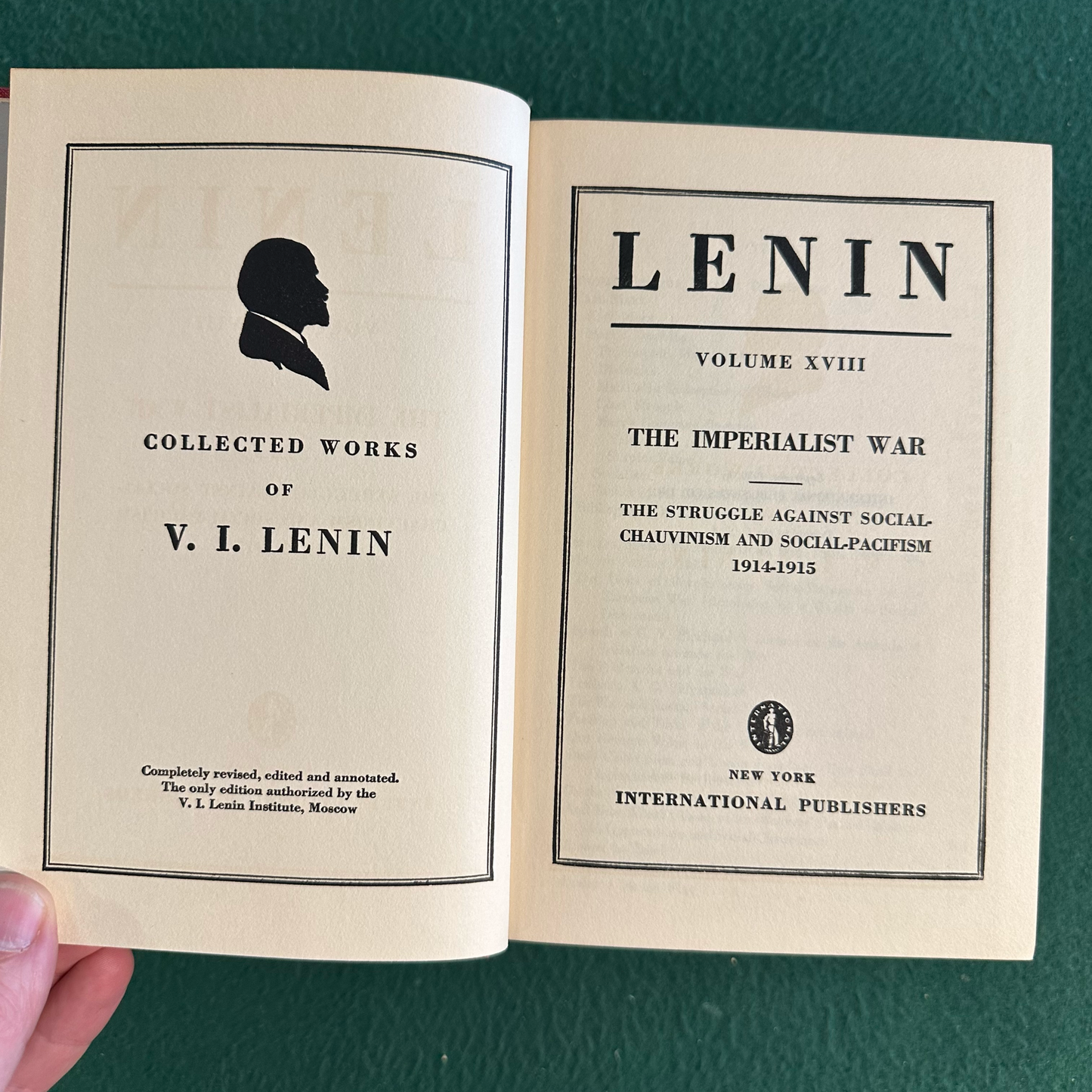 Antique Non-Fiction Hardcovers: The Collected Works of V I Lenin - The Revolution of 1917, Books 1 & 2, The Imperialist War