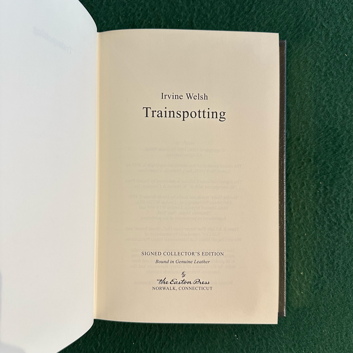 Fiction Hardback: Irvine Welsh - Trainspotting SIGNED EASTON PRESS