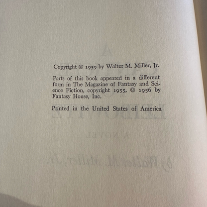 Vintage Sci-Fi Hardback: Walter M Miller Jr. - A Canticle for Leibowitz BCE