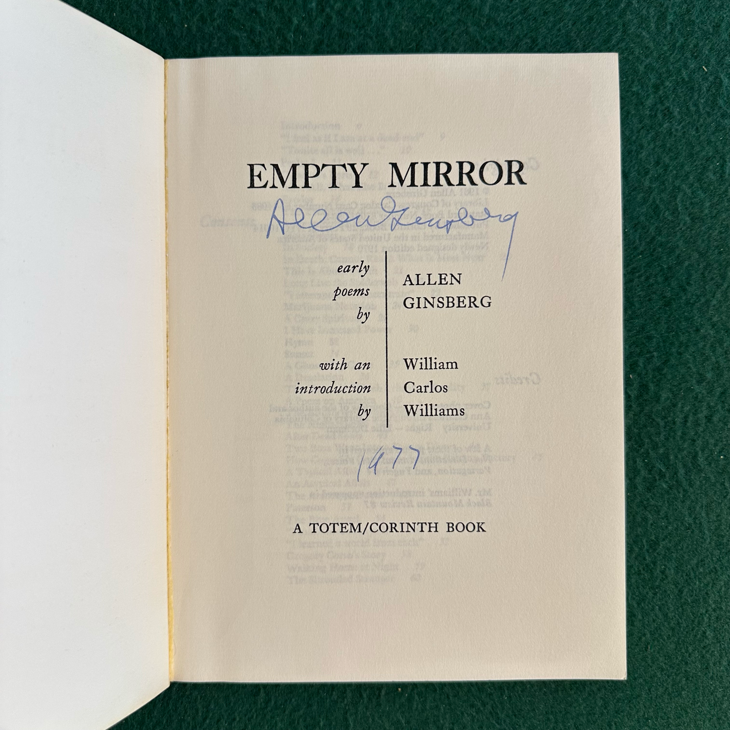 Vintage Fiction Paperback: Allen Ginsberg - Empty Mirror SIGNED