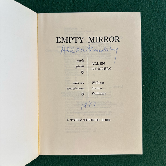 Vintage Fiction Paperback: Allen Ginsberg - Empty Mirror SIGNED