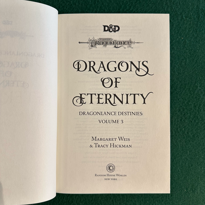 Dungeons & Dragons Hardcover: Margaret Weis and Tracy Hickman - Dragonlance: Dragons of Eternity FIRST EDITION