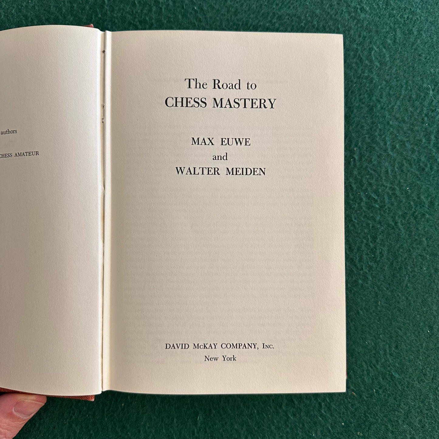 Vintage Non-Fiction Hardcover: Max Euwe and Walter Meiden - The Road to Chess Mastery