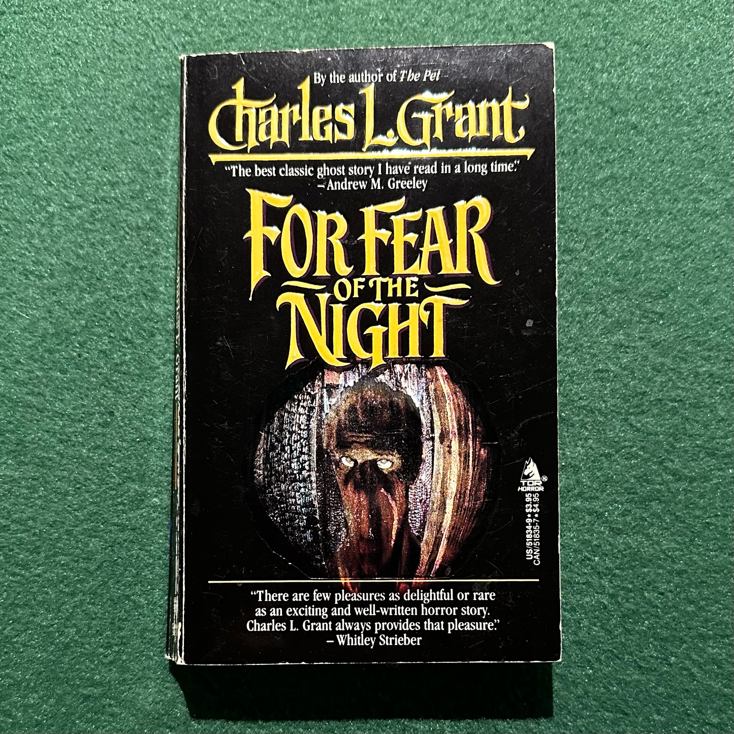 Vintage Horror Paperback: Charles L Grant - For Fear of the Night FIRST PRINTING