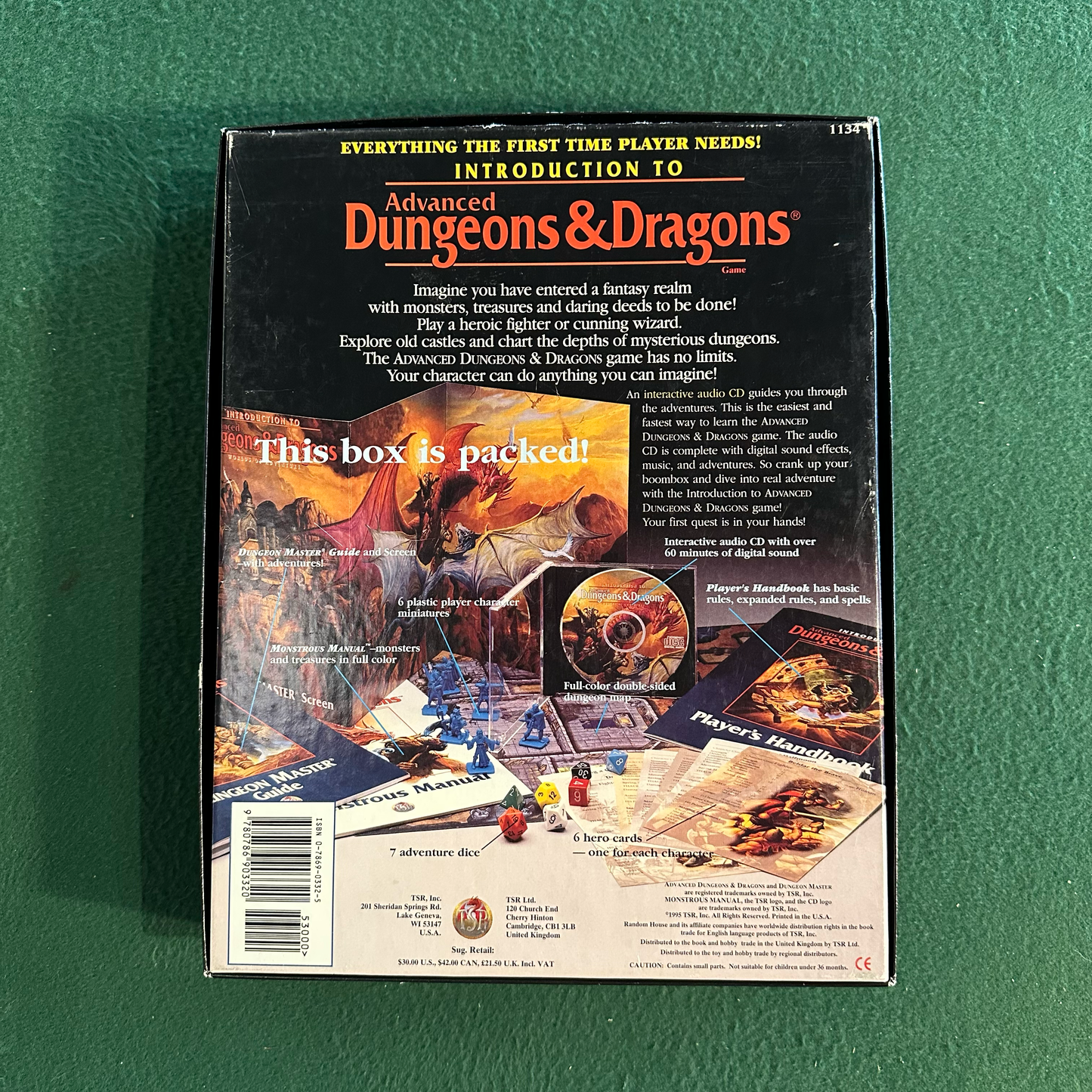 Vintage Advanced Dungeons & Dragons: Introduction to Dungeons & Dragons Box Set NO MINIS