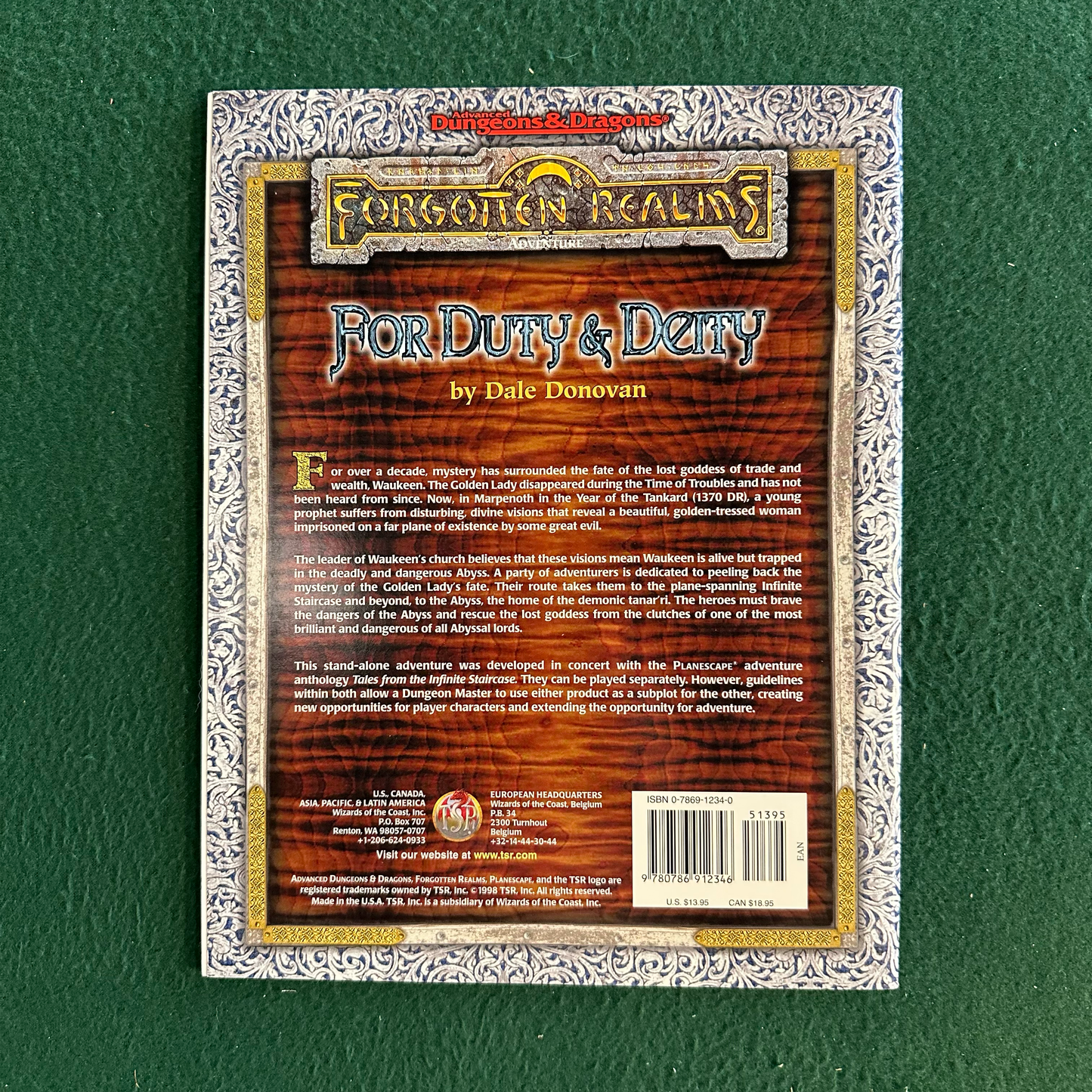 Vintage Advanced Dungeons & Dragons Adventure: Forgotten Realms: For Duty & Deity