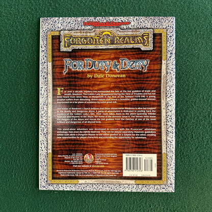 Vintage Advanced Dungeons & Dragons Adventure: Forgotten Realms: For Duty & Deity