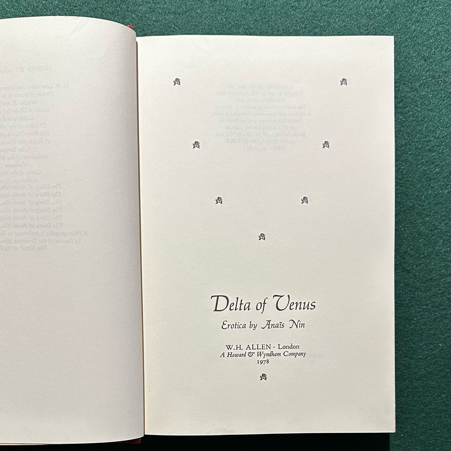 Vintage Fiction Hardback: Anais Nin - Delta of Venus UK FIRST EDITION