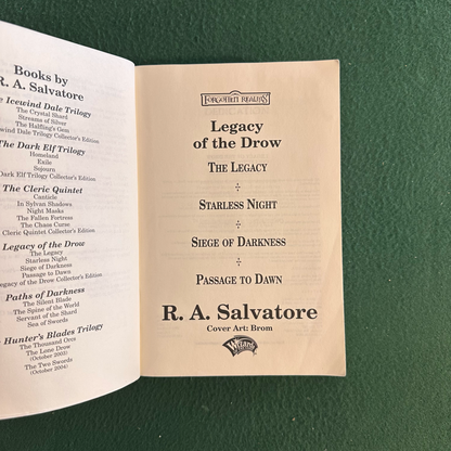 Fantasy Paperback: R A Salvatore - Forgotten Realms: Legacy of the Drow, Collector's Edition