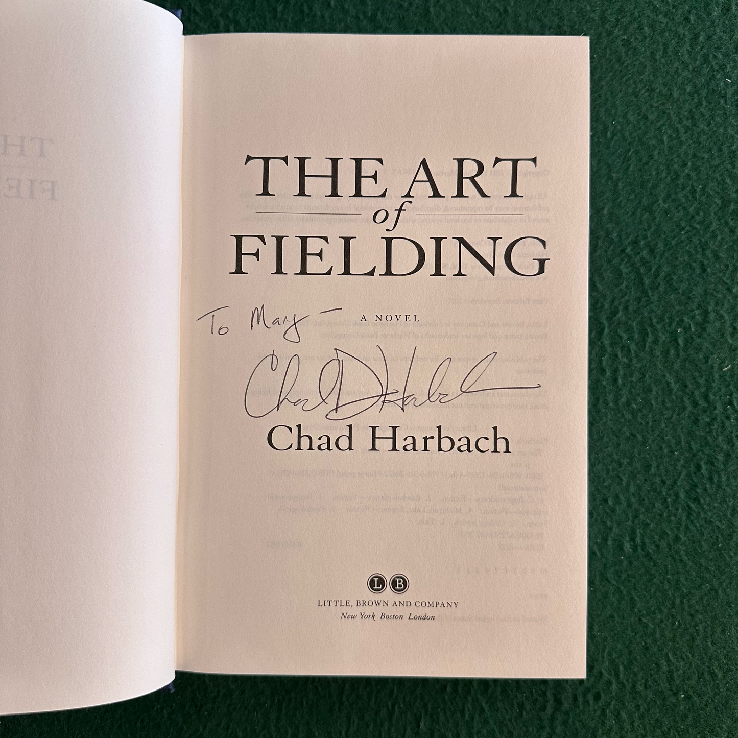 Fiction Hardcover: Chad Harbach - The Art of Fielding SIGNED FIRST EDITION