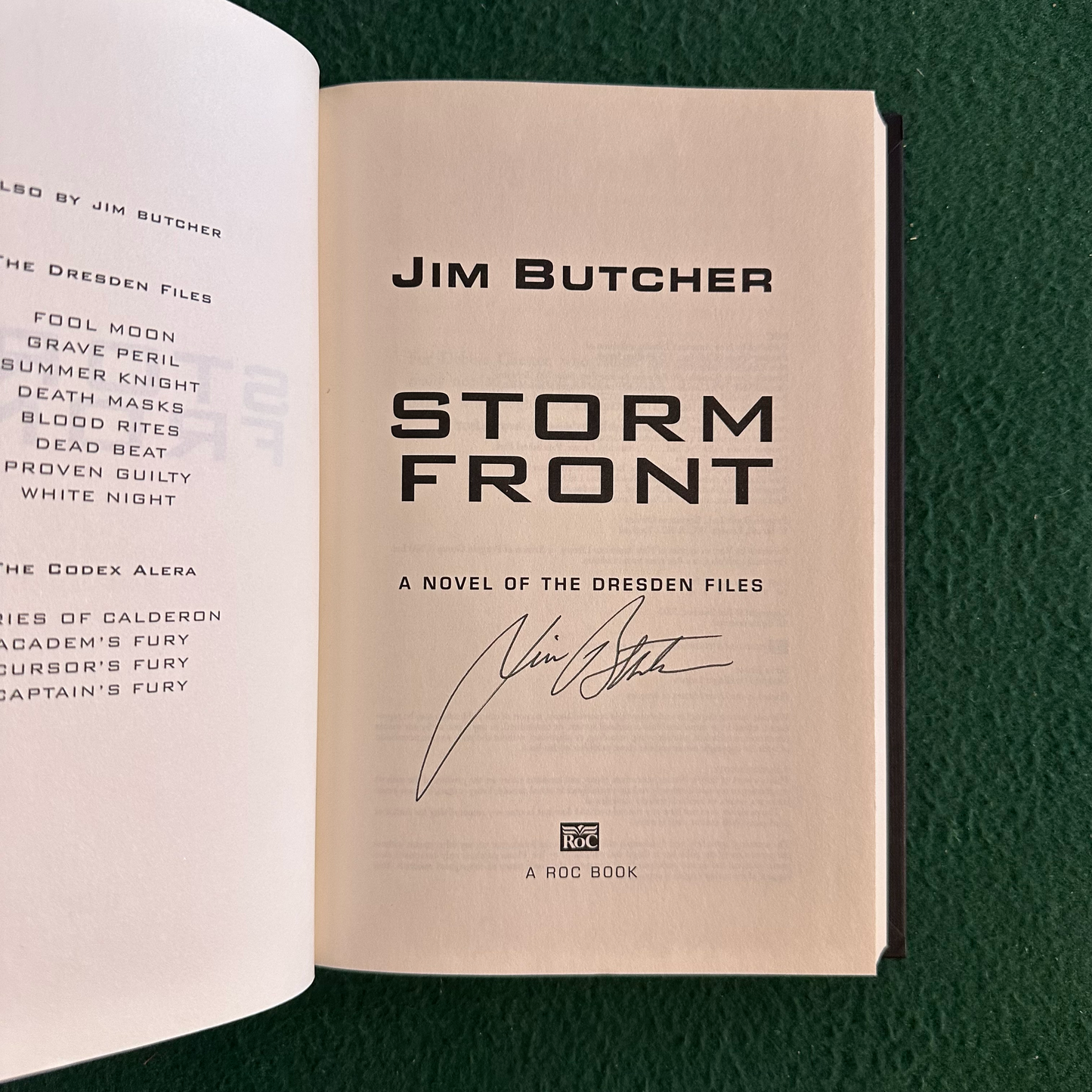 Fantasy Hardcover: Jim Butcher - Storm Front SIGNED FOURTH PRINTING