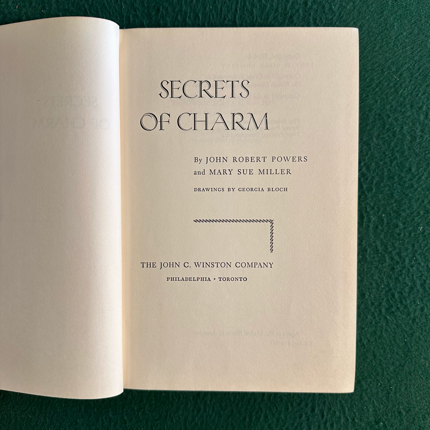Vintage Non-Fiction Hardback: John Robert Powers & Mary Sue Miller - Secrets of Charm THIRD PRINTING
