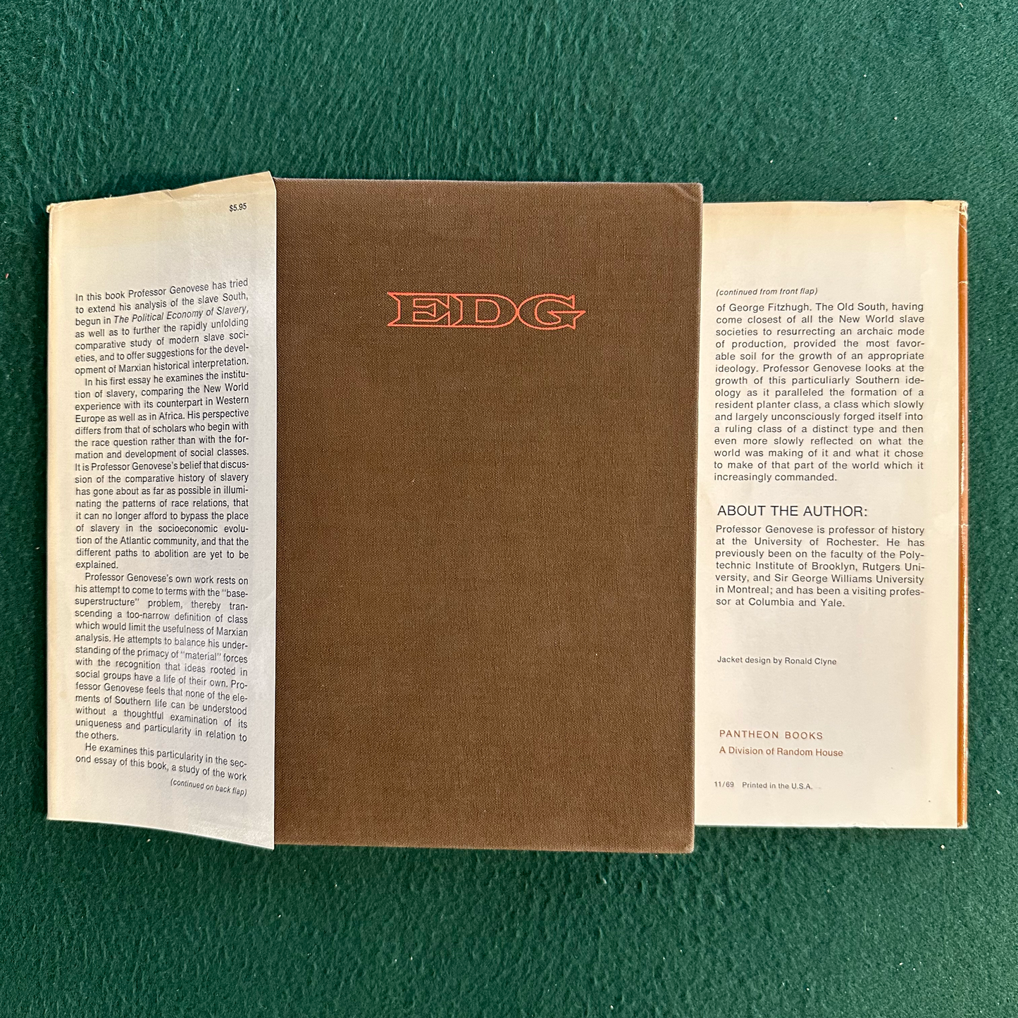 Vintage Non-Fiction Hardback: Eugene D Genovese - The World the Slaveholders Made FIRST PRINTING