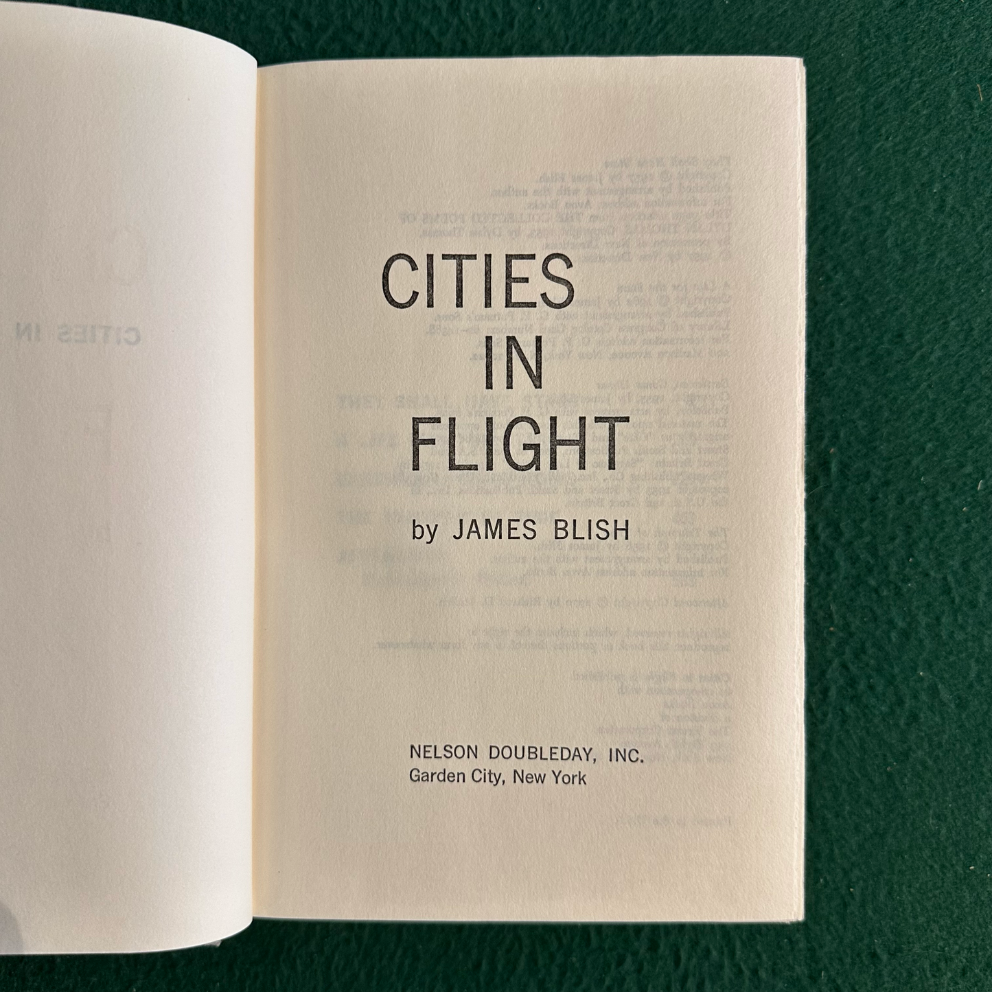 Vintage Sci-Fi Hardback: James Blish - Cites in Flight BCE