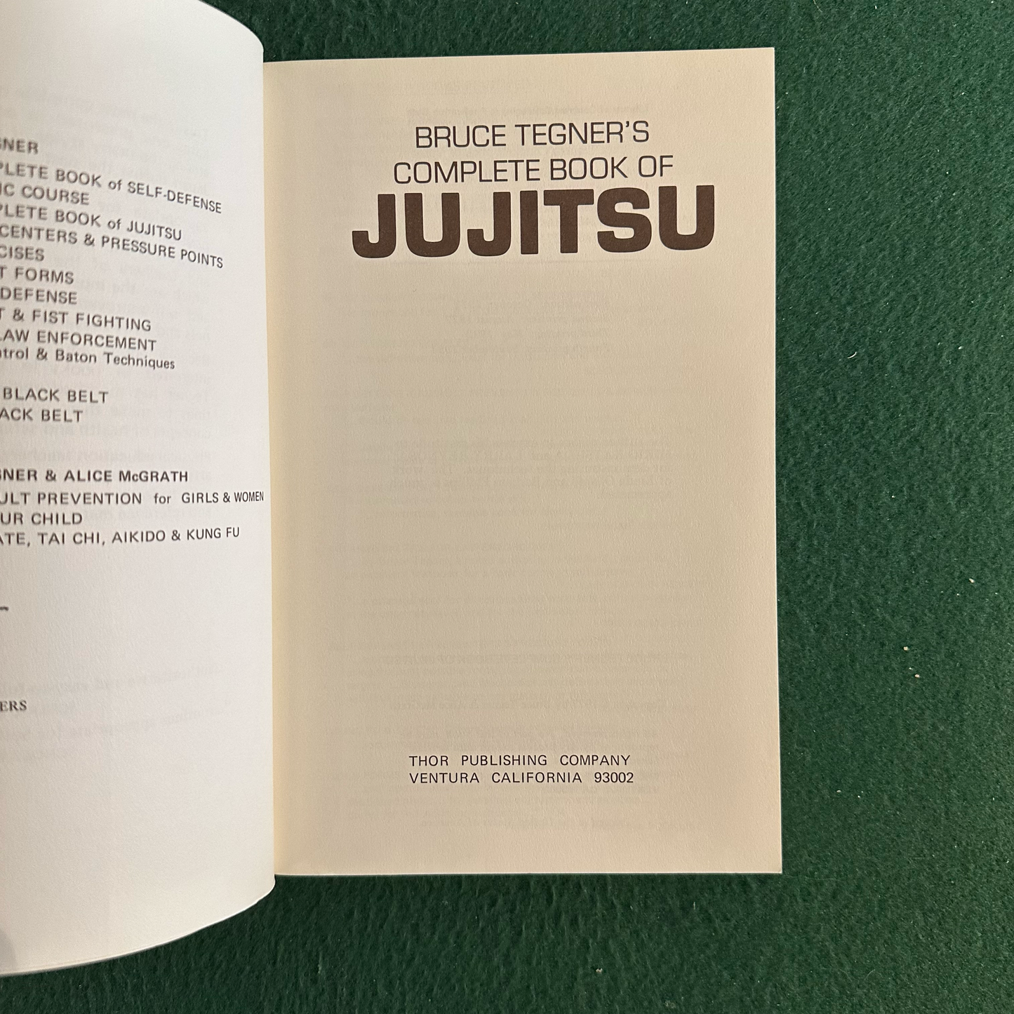 Vintage Non-Fiction Paperback: Bruce Tegner's Complete Book of Jujitsu