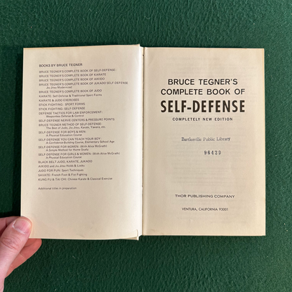 Vintage Non-Fiction Hardback: Bruce Tegner's Complete Book of Self-Defense FIRST PRINTING