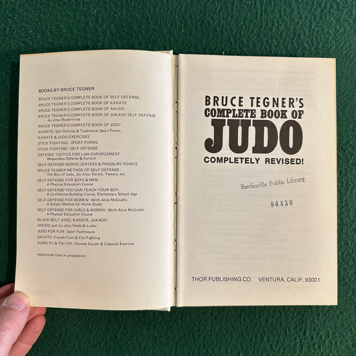 Vintage Non-Fiction Hardback: Bruce Tegner's Complete Book of Judo