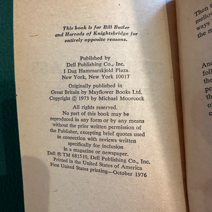 Vintage Fantasy Paperback: Michael Moorcock - Count Brass, Castle Brass #1 SIGNED FIRST PRINTING