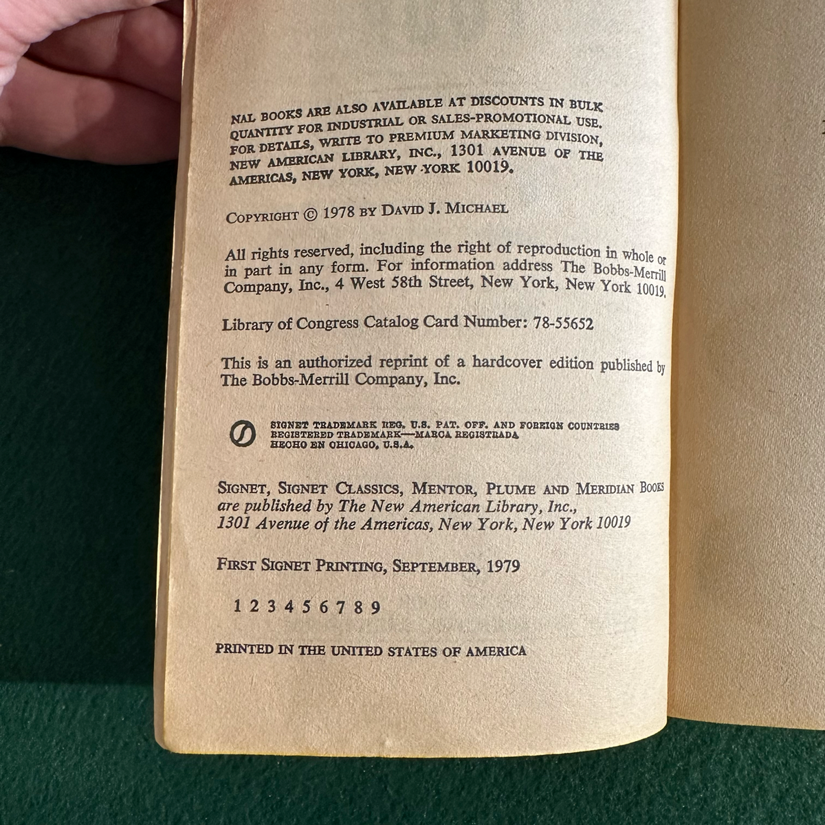 Vintage Horror Paperback: David J Michael - Death Tour FIRST PRINTING