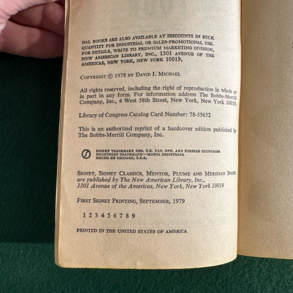 Vintage Horror Paperback: David J Michael - Death Tour FIRST PRINTING