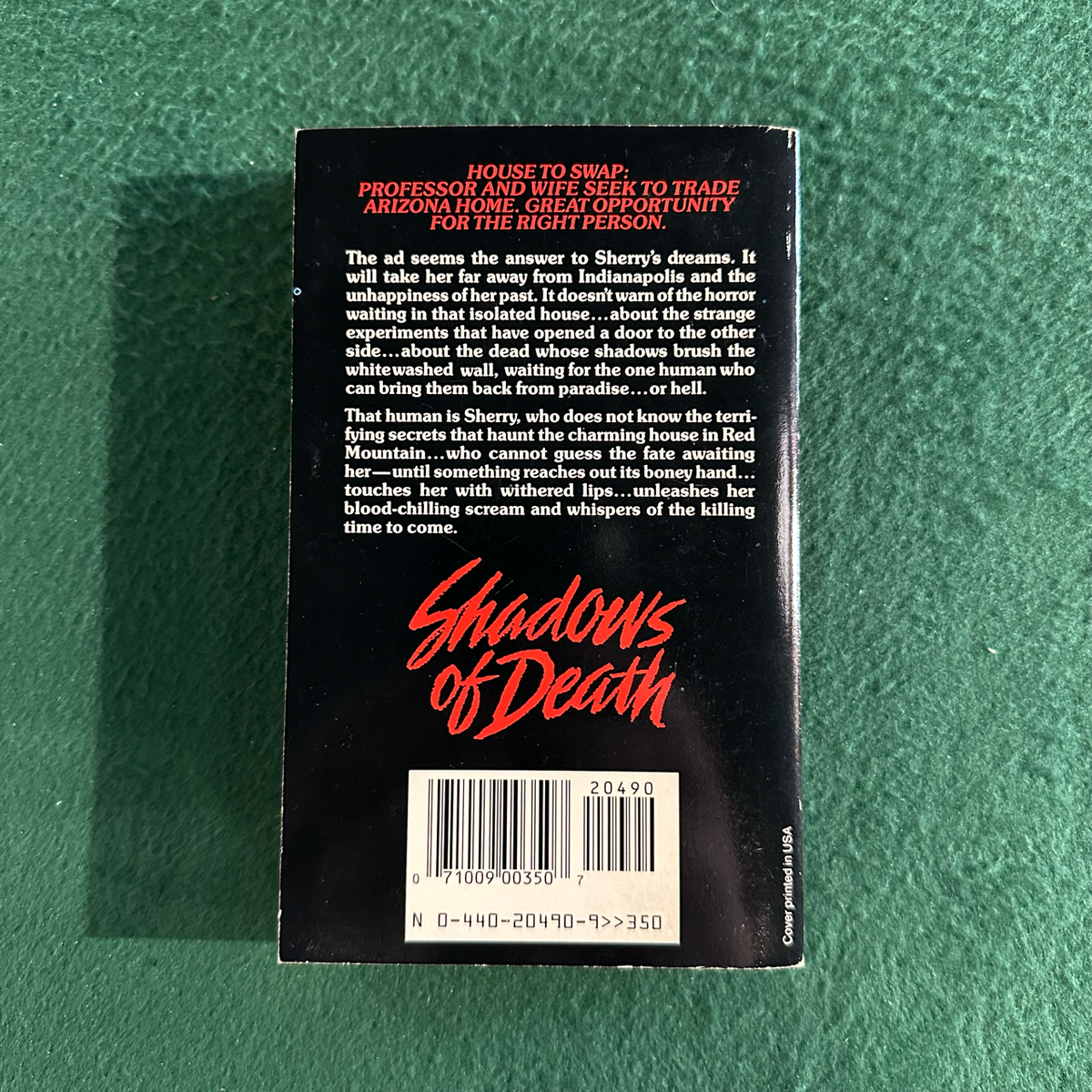 Vintage Horror Paperback: J N Williamson - Shadows of Death FIRST PRINTING