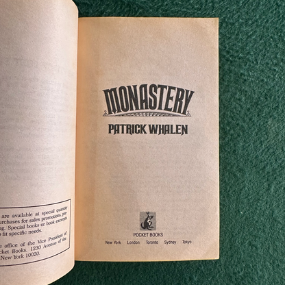 Vintage Horror Paperback: Patrick Whalen - Monastery FIRST PRINTING