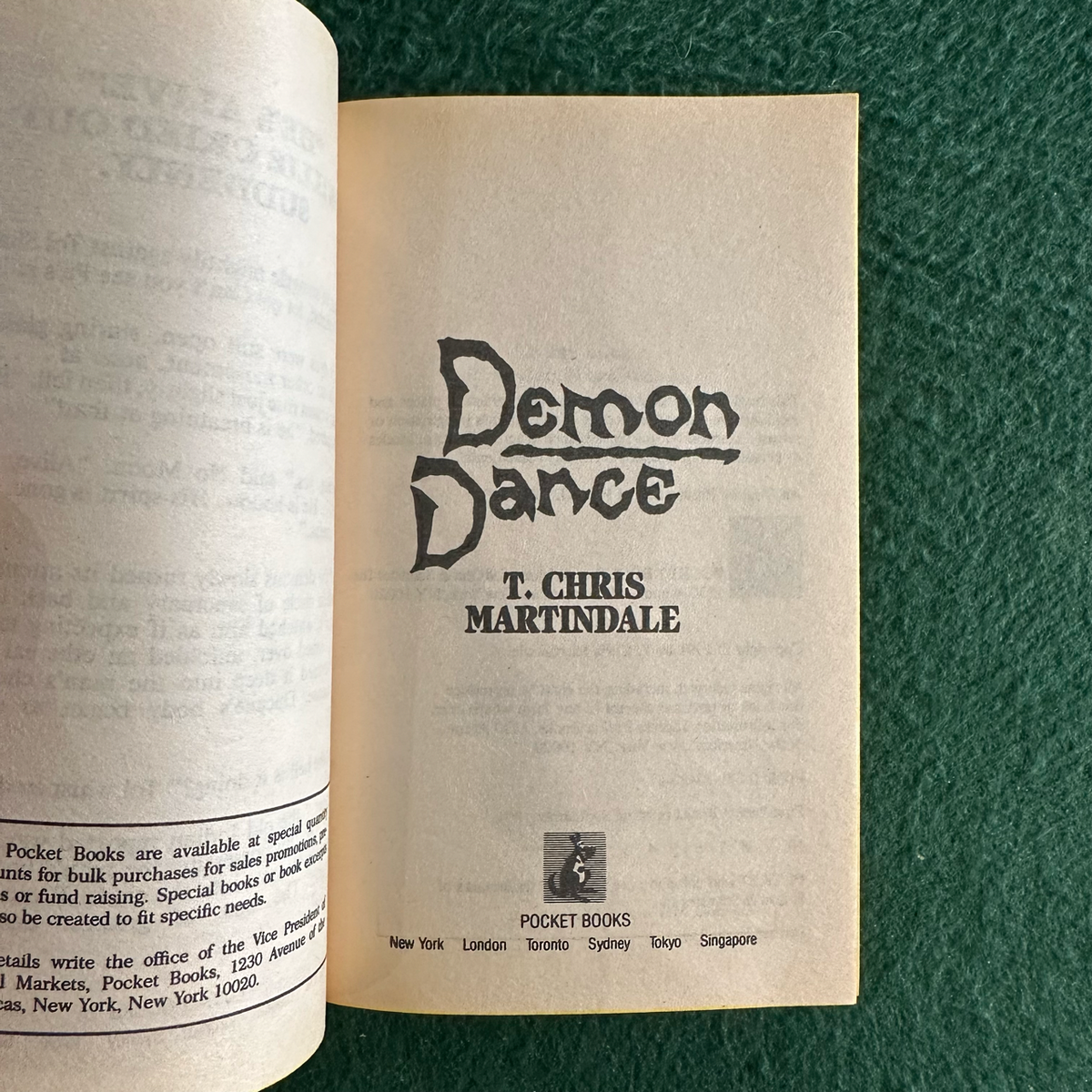 Vintage Horror Paperback: T Chris Martindale - Demon Dance FIRST PRINTING