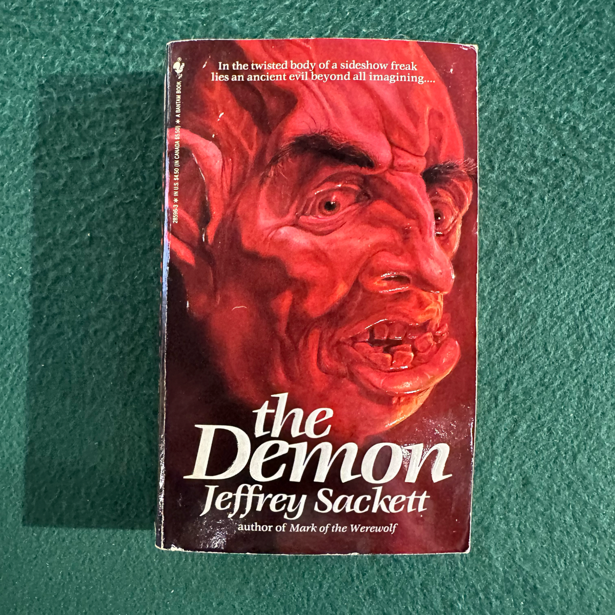 Vintage Horror Paperback: Jeffrey Sackett - The Demon FIRST PRINTING