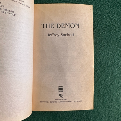 Vintage Horror Paperback: Jeffrey Sackett - The Demon FIRST PRINTING