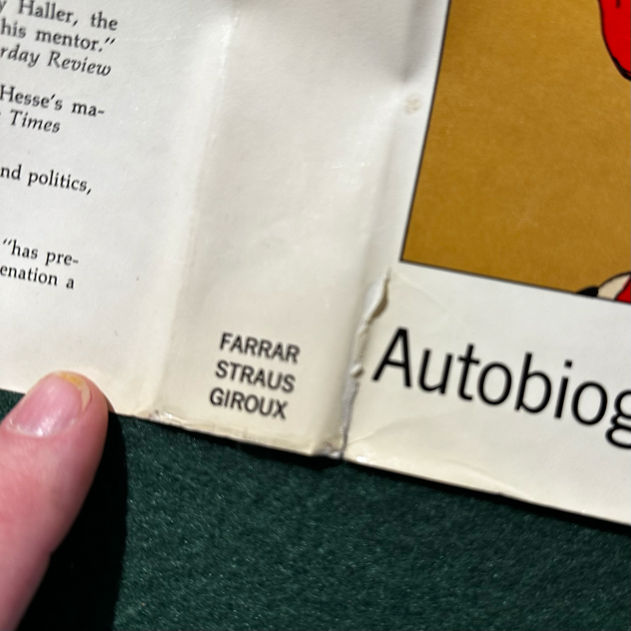 Vintage Fiction Hardback: Hermann Hesse - Autobiographical Writings FIRST EDITION