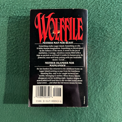 Vintage Horror Paperback: Jack Woods - Wolffile FIRST PRINTING
