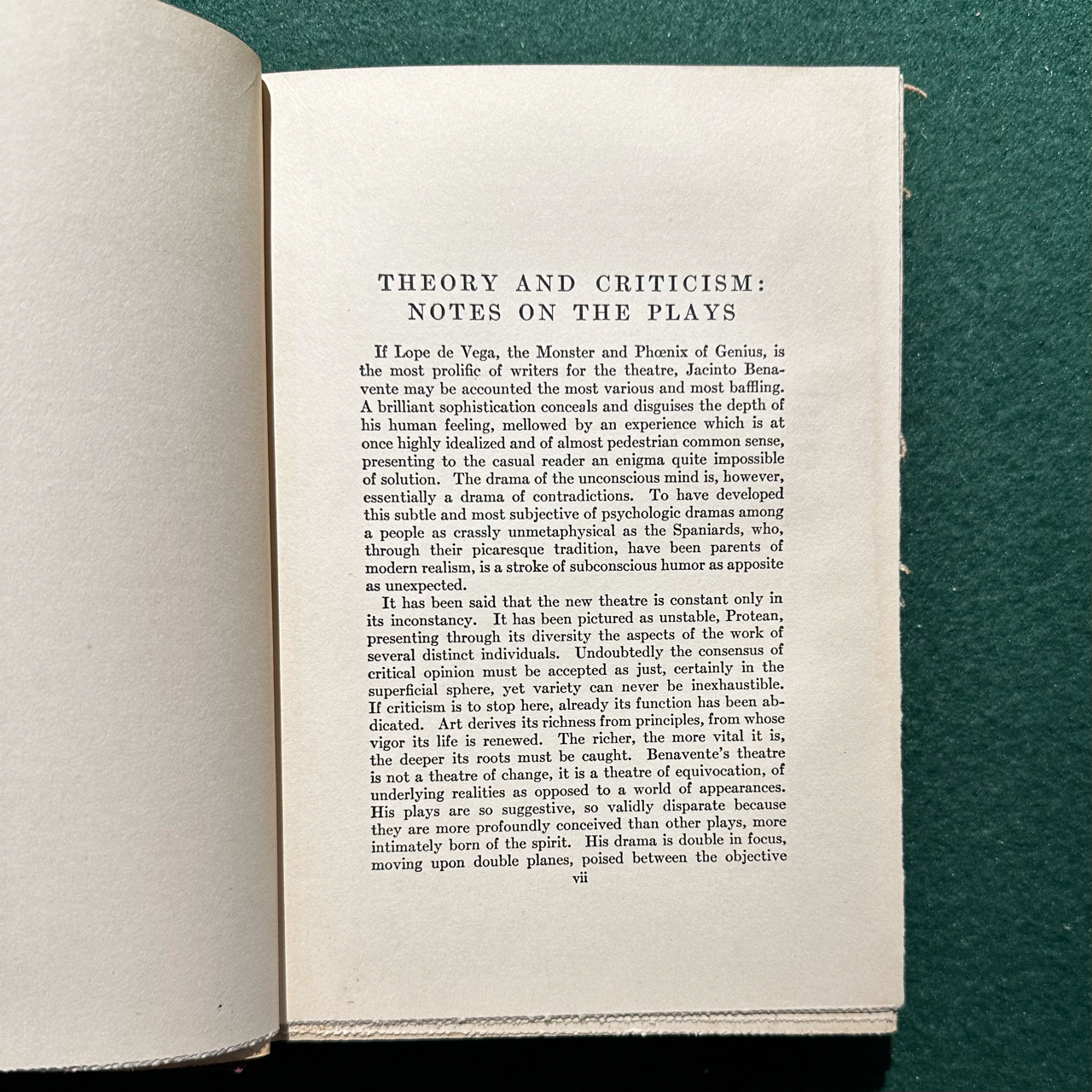 Antique Fiction Hardback: Jacinto Benavente - Plays, featuring The Prince Who Learned Everything from Books, Saturday Night, In the Clouds and The Truth 1923