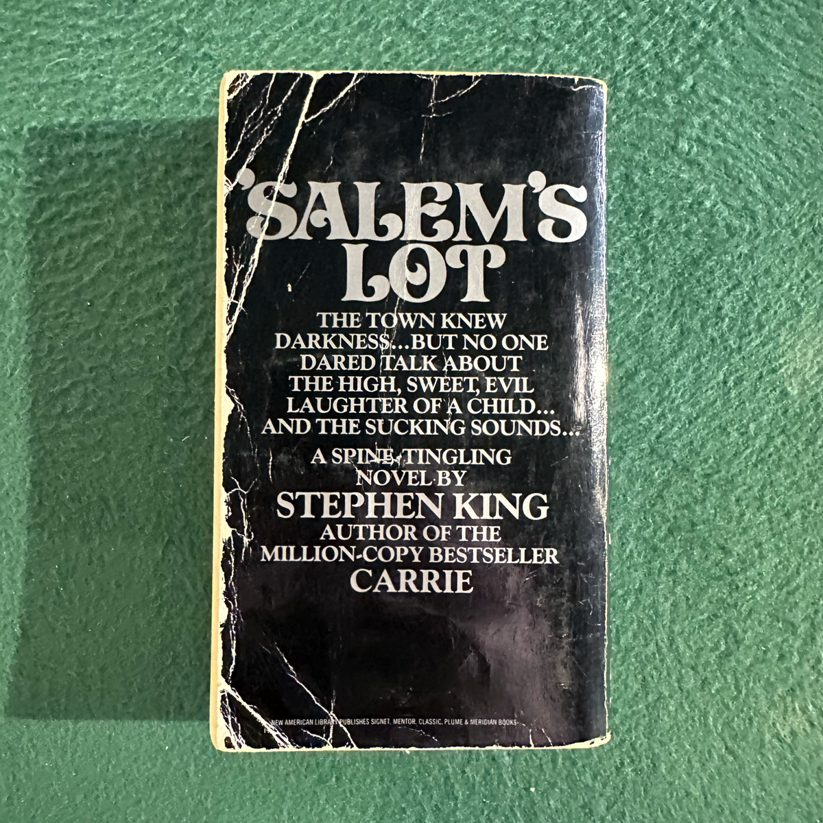 Vintage Horror Paperback: Stephen King - 'Salem's Lot FIRST PRINTING