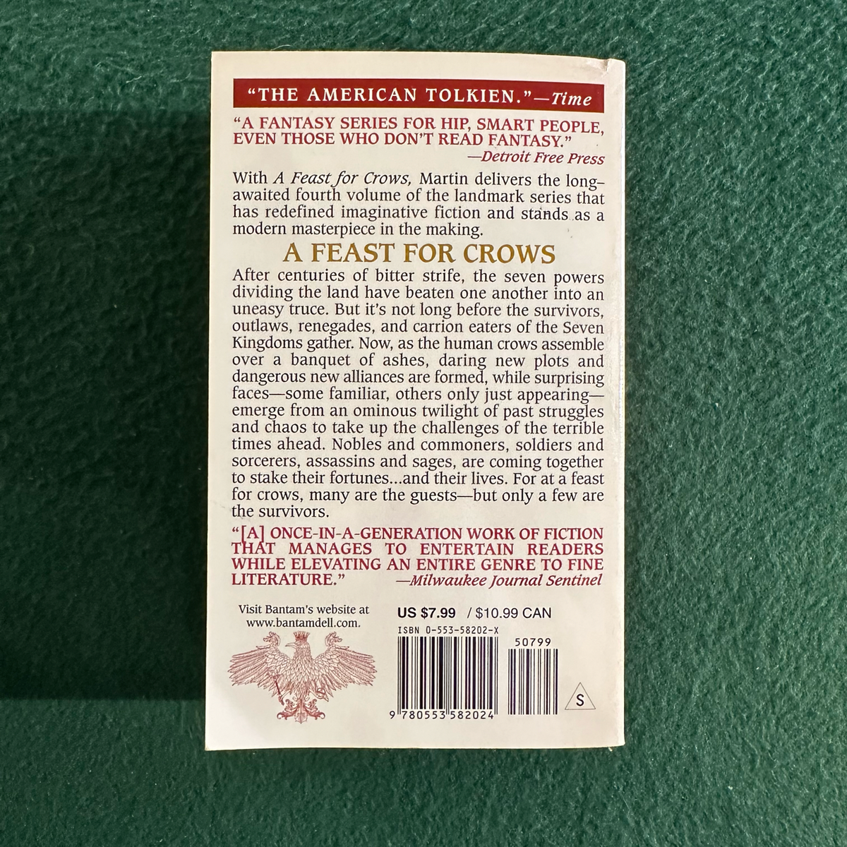 Fantasy Paperback: George RR Martin - A Feat for Crows FIRST PRINTING