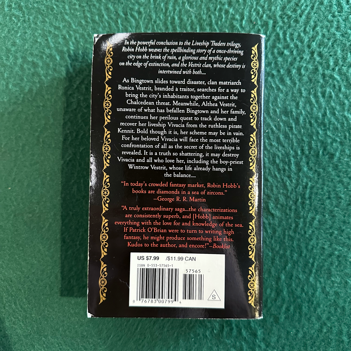 Vintage Fantasy Paperback: Robin Hobb - Ship of Destiny FIFTH PRINTING