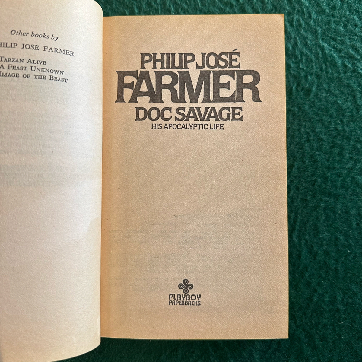 Vintage Sci-Fi Paperback: Philip Jose Farmer - Doc Savage: His Apocalyptic Life FIRST PRINTING