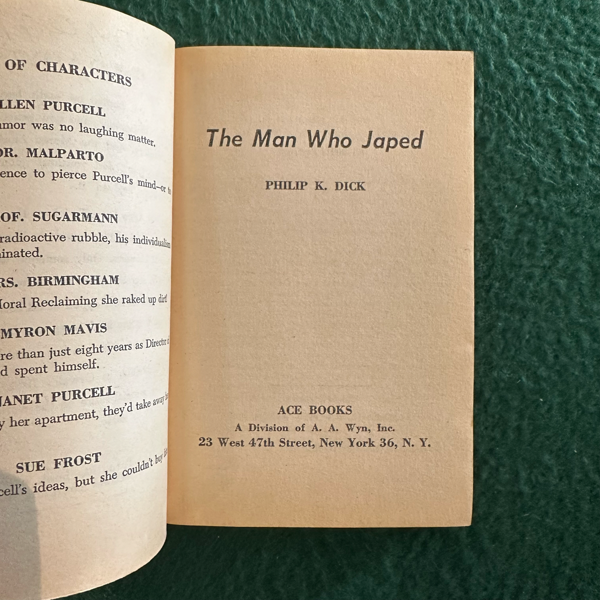 Vintage Sci-Fi Paperback: Philip K Dick / E C Tubb - Ace Double: The Man Who Japed / The Space-Born