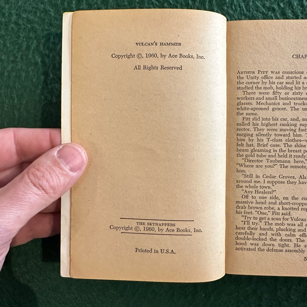 Vintage Sci-Fi Paperback: Philip K Dick / John Brunner - Ace Double: Vulcan's Hammer / The Skyknappers